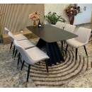 Bàn Ăn Mặt Đá Chân Cánh Quạt Sang Trọng Hiện Đại - BA33