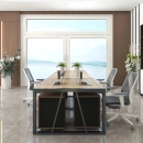 Cụm Bàn Làm Việc 4 Người Chân Sắt Sơn Tĩnh Điện 2m4 - BC56