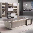 Bàn Giám Đốc Chân Khối Bo Cong Kết Hợp Tủ Phụ Liền Kề – BGD166