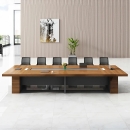 Bàn Họp Văn Phòng Gỗ MDF Màu Vân Tự Nhiên - BH41