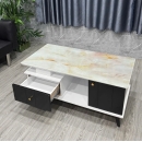 Bàn Trà Sofa Mặt Vân Đá 2 Hộc Tủ Hiện Đại - BT27