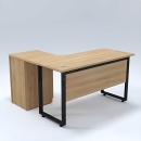 Bàn Làm Việc Góc L Yếm Lửng Hộc Tủ Liền - BLV26