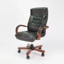 Ghế Giám Đốc Da Cao Cấp Tay Gỗ Uốn Cong Sang Trọng - GGD88