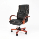 Ghế Giám Đốc Da Cao Cấp Tay Gỗ Uốn Cong Sang Trọng - GGD88