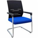 Ghế Quỳ Nhún Lưng Lưới Đen Đệm Xanh Chân Mạ Crom - GQ48