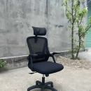 Ghế Xoay Tựa Đầu Tay Gập Màu Đen - GX70