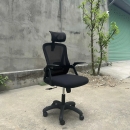 Ghế Xoay Tựa Đầu Tay Gập Màu Đen - GX70