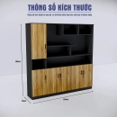 Tủ Hồ Sơ Cánh Gỗ Kết Hợp Kệ Trang Trí Tiện Lợi - THS421