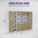 Tủ Hồ Sơ Đối Xứng Tích Hợp Cánh Lùa Và Kệ Trang Trí - THS408