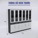 Tủ Hồ Sơ Văn Phòng 6 Khoang Cánh Kính Hiện Đại - THS416