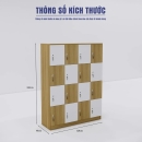 Tủ Locker Gỗ 16 Ngăn Thiết Kế Caro Độc Đáo - TLK88