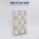 Tủ Locker Gỗ 20 Ngăn Khóa Cơ An Toàn, 4 Khoang Dọc - TLK90