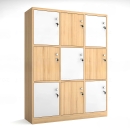 Tủ Locker 9 Ngăn Kẻ Caro Vàng Trắng - TLK69