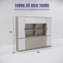 Tủ Tài Liệu 6 Cánh Kín Kết Hợp Kệ Trưng Bày Đa Năng - THS390