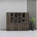 Tủ Văn Phòng Gỗ 4 Buồng Phối Cánh Kính Trưng Bày - THS417