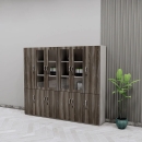Tủ Văn Phòng Gỗ 4 Buồng Phối Cánh Kính Trưng Bày - THS417