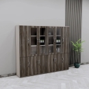 Tủ Văn Phòng Gỗ 4 Buồng Phối Cánh Kính Trưng Bày - THS417