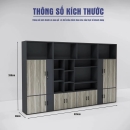 Tủ Tài Liệu Hiện Đại Tích Hợp Kệ Trang Trí Trung Tâm - THS403