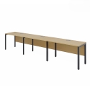 Cụm Bàn Làm Việc 3 Người Chân Sắt Có Yếm - BC5