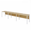 Cụm Bàn Làm Việc 3 Người Chân Sắt Có Yếm - BC5