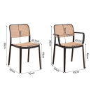 Ghế Cafe Tiếp Khách Lưng Nhựa Giả Mây - CF34