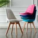 Ghế Cafe Tiếp Khách Eames Bọc Vải Chân Gỗ Sồi - CF48