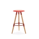 Ghế Bar Mặt Nhựa Chân Gỗ Nhiều Màu - QB12