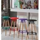 Ghế Bar Mặt Nhựa Chân Gỗ Nhiều Màu - QB12