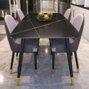 Bàn Ăn Mặt Đá Phiến Màu Đen Cao Cấp - BA5