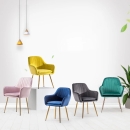 Ghế Ăn LARA Kiểu Sofa Đơn Chân Mạ Vàng - GA46