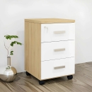 Tủ Phụ 3 Ngăn Màu Trắng Pha Vàng Gỗ - TP28