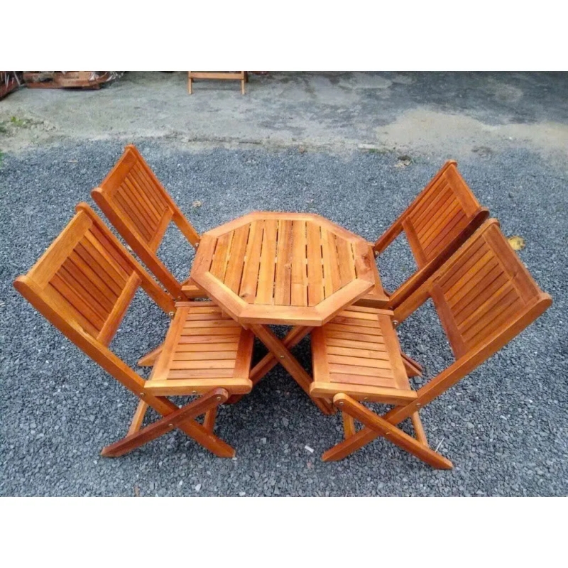  Bàn Ghế Sân Vườn Gấp Gọn Hình Bát Giác Tiện Dụng - SV70