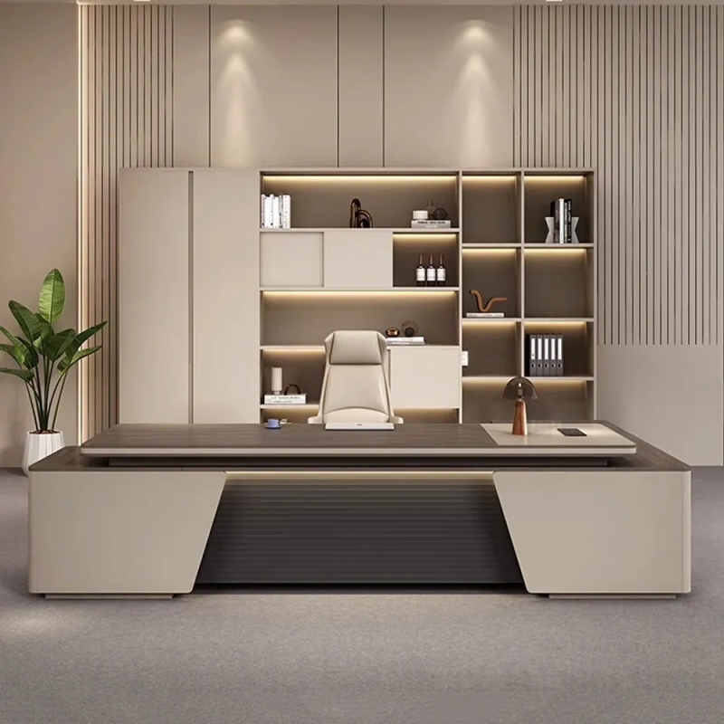 Bàn Giám Đốc Cao Cấp - Gỗ MDF Chống Trầy (2m4 - 2m8) - BGD157