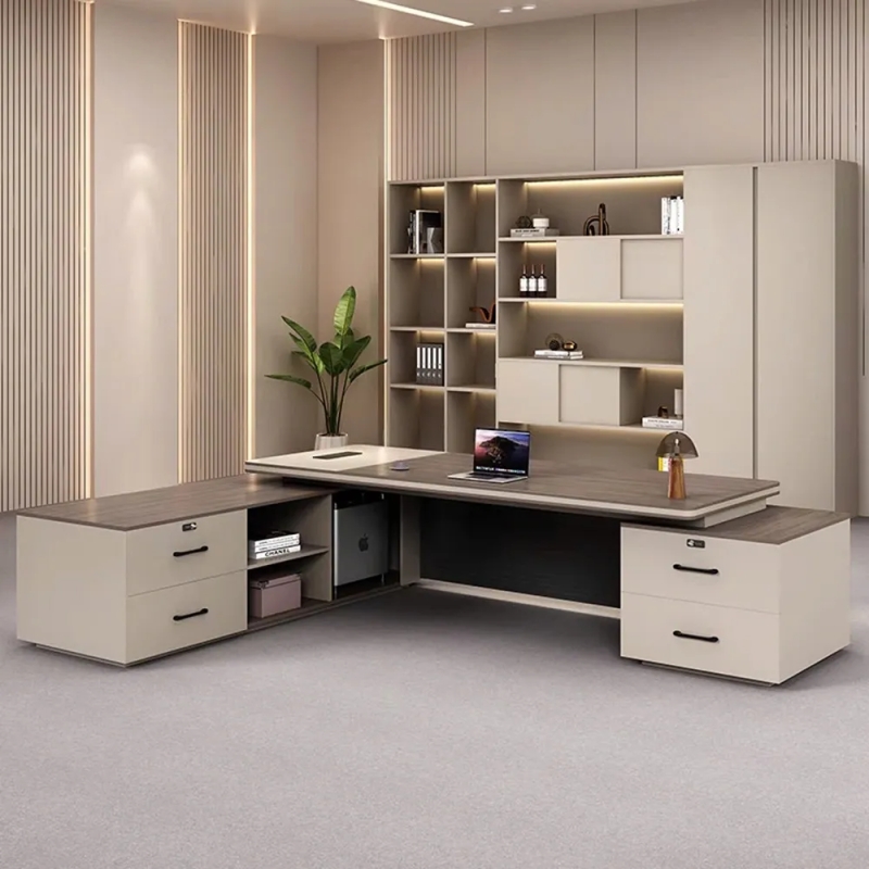 Bàn Giám Đốc Cao Cấp - Gỗ MDF Chống Trầy (2m4 - 2m8) - BGD157