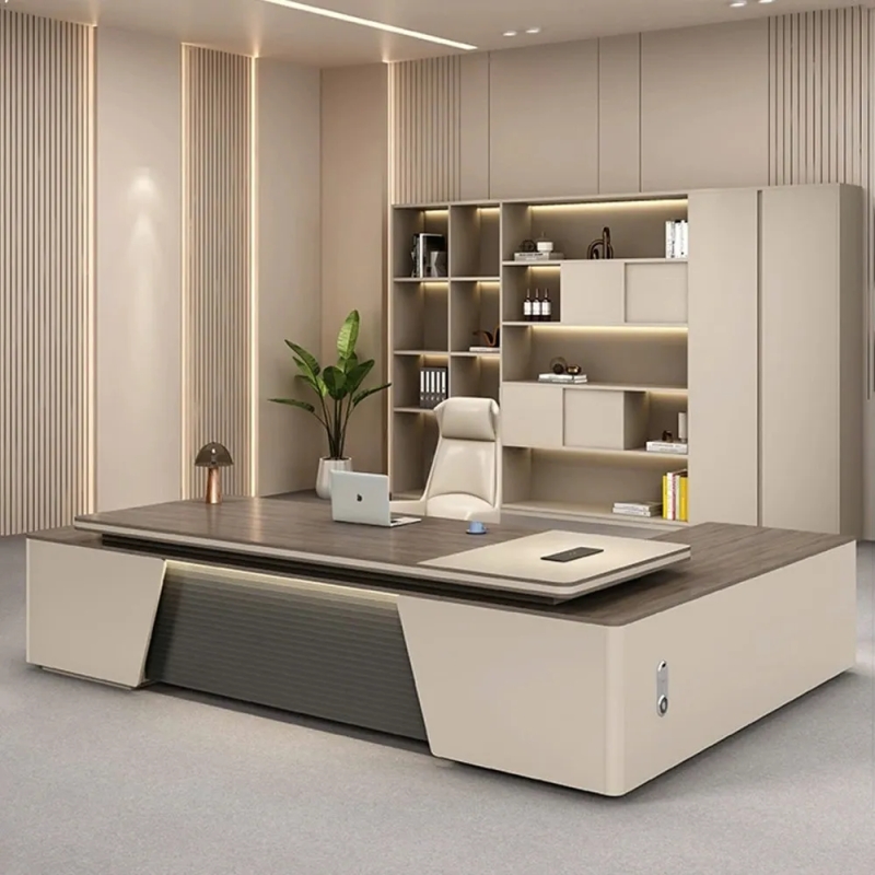 Bàn Giám Đốc Cao Cấp - Gỗ MDF Chống Trầy (2m4 - 2m8) - BGD157
