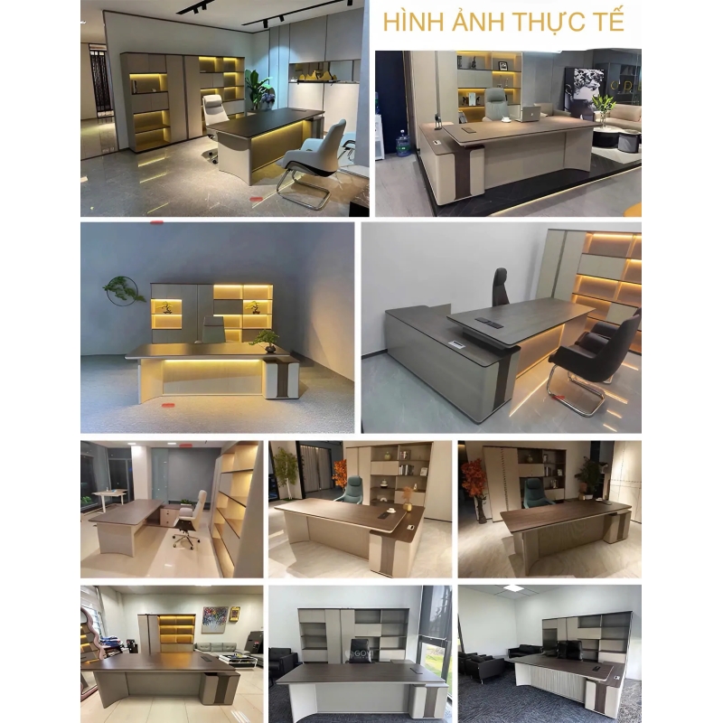 Bàn Giám Đốc Cao Cấp Họa Tiết Sọc Dọc Sang Trọng - BGD96