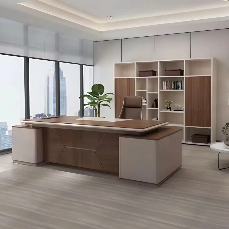 Bàn Giám Đốc Chân Khối Tích Hợp Tủ Phụ Tiện Nghi – BGD171