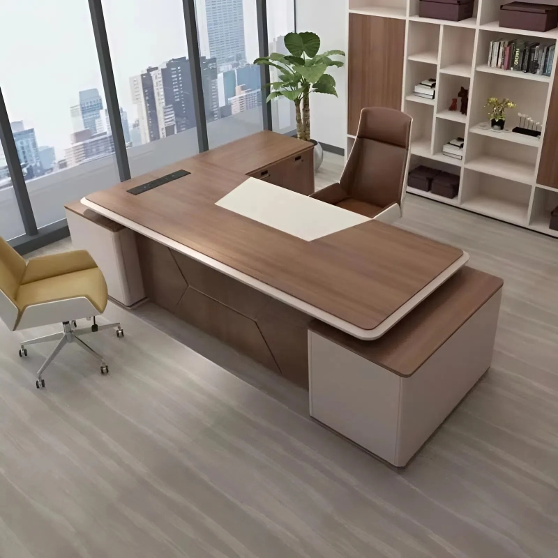 Bàn Giám Đốc Chân Khối Tích Hợp Tủ Phụ Tiện Nghi – BGD171