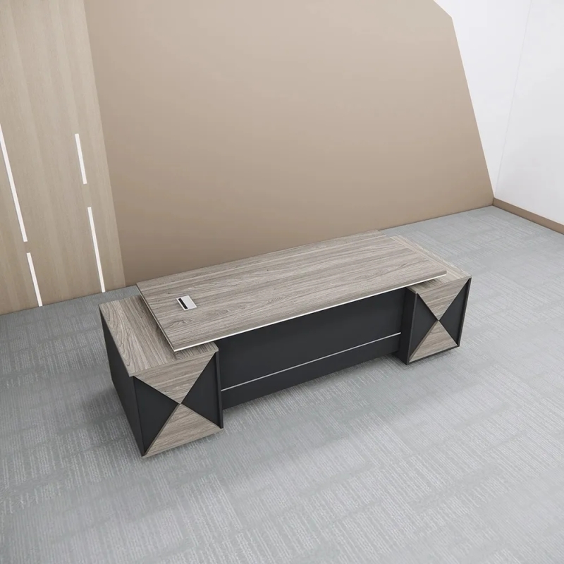 Bàn Giám Đốc Chữ L Chân Vát Tích Hợp Tủ Phụ Đa Năng - BGD203