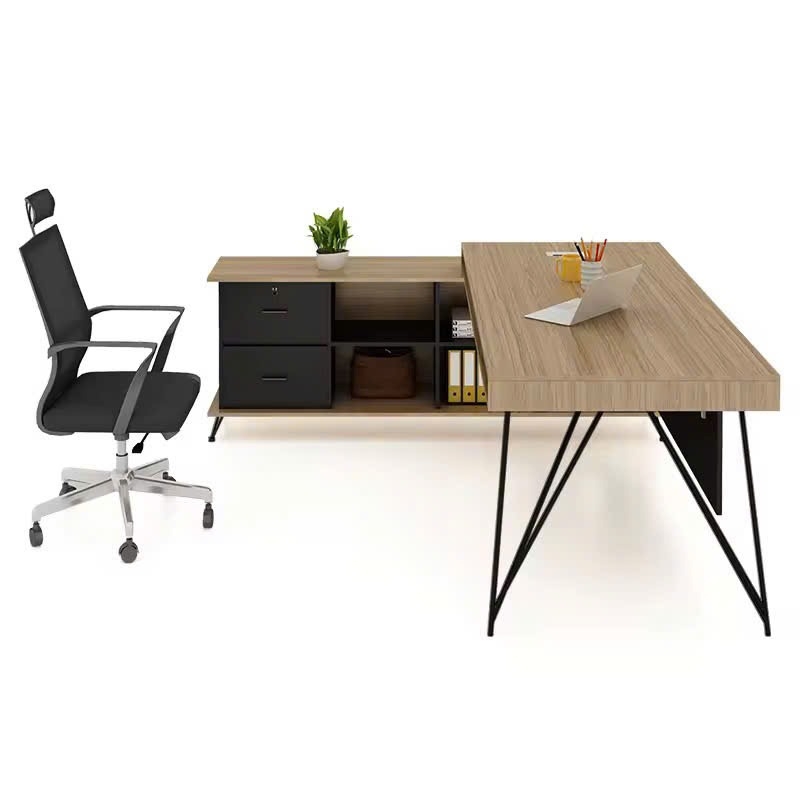 Bàn Giám Đốc Chữ L Gỗ MDF Có Tủ Phụ Hiện Đại - BGD104