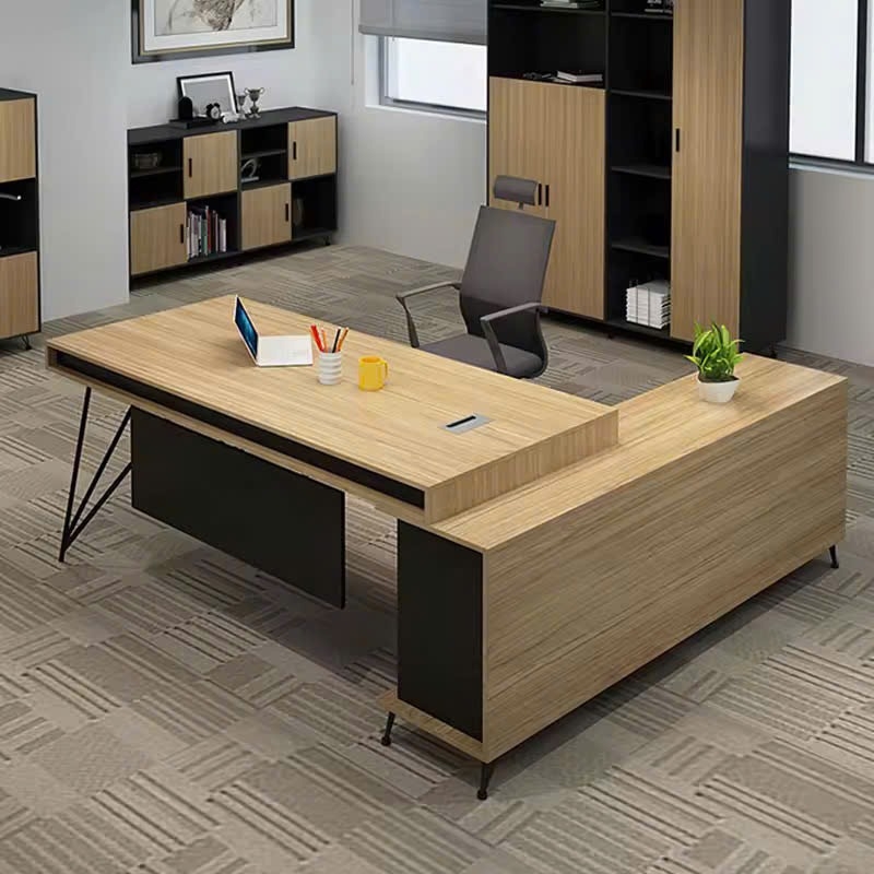 Bàn Giám Đốc Chữ L Gỗ MDF Có Tủ Phụ Hiện Đại - BGD104