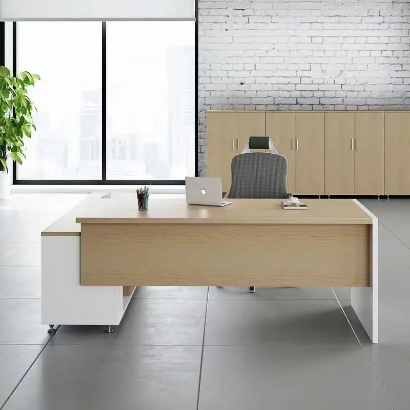 Bàn Giám Đốc Gỗ MDF Góc L Phong Cách Trẻ Trung - BGD146