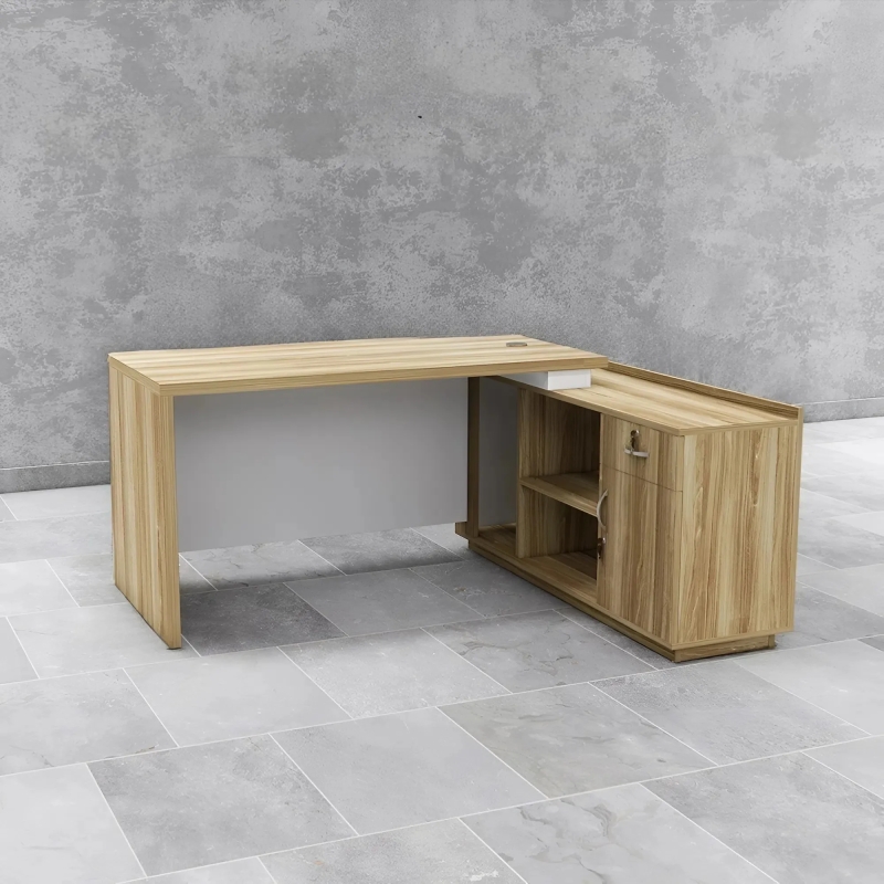 Bàn Giám Đốc Gỗ Sáng Họa Tiết Hình Khối - BGĐ122