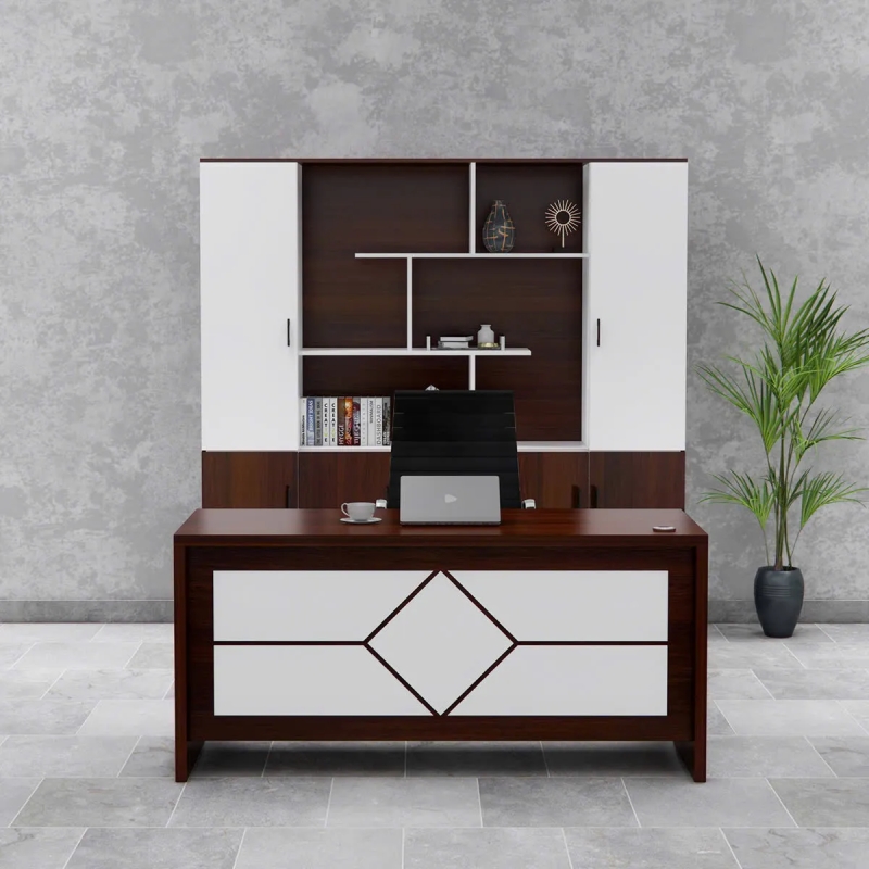 Bàn Giám Đốc Thiết Kế Sang Trọng Họa Tiết Kim Cương - BGD135