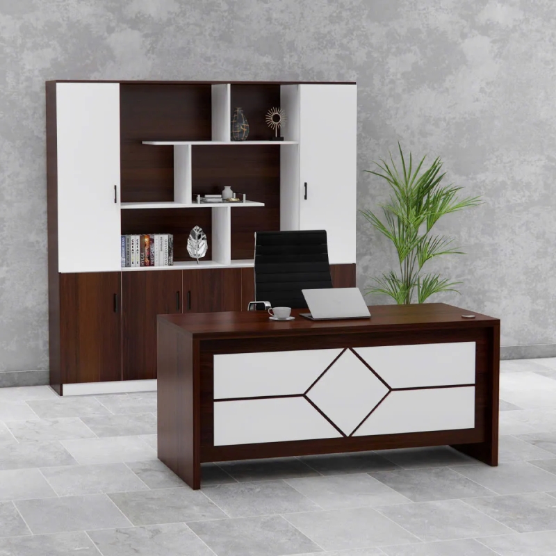 Bàn Giám Đốc Thiết Kế Sang Trọng Họa Tiết Kim Cương - BGD135