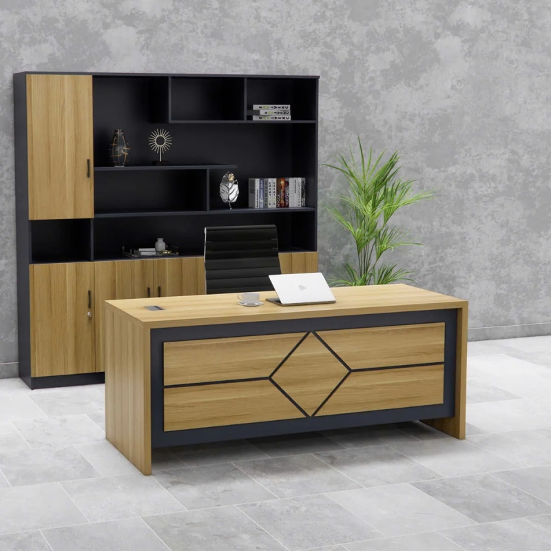 Bàn Giám Đốc Họa Tiết Kim Cương Đơn Giản - BGD136