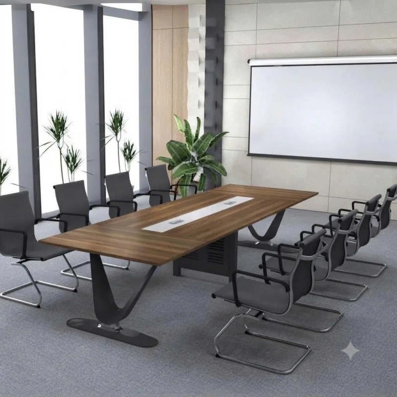 Bàn Họp Chân Sắt Chữ V Cho Phòng Họp 3m - BH60
