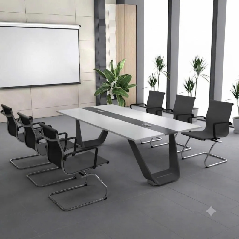Bàn Họp Chân Sắt Thiết Kế Sang Trọng 2m4 - BH54