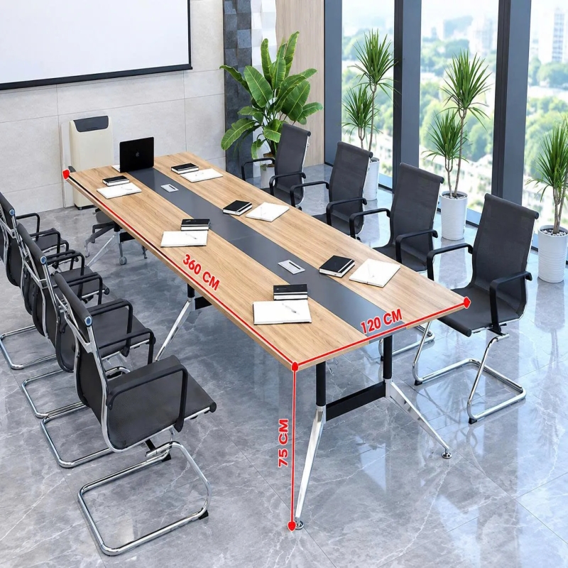 Bàn Họp Văn Phòng Chân Sắt Iris Hiện Đại 3m6 - BH52