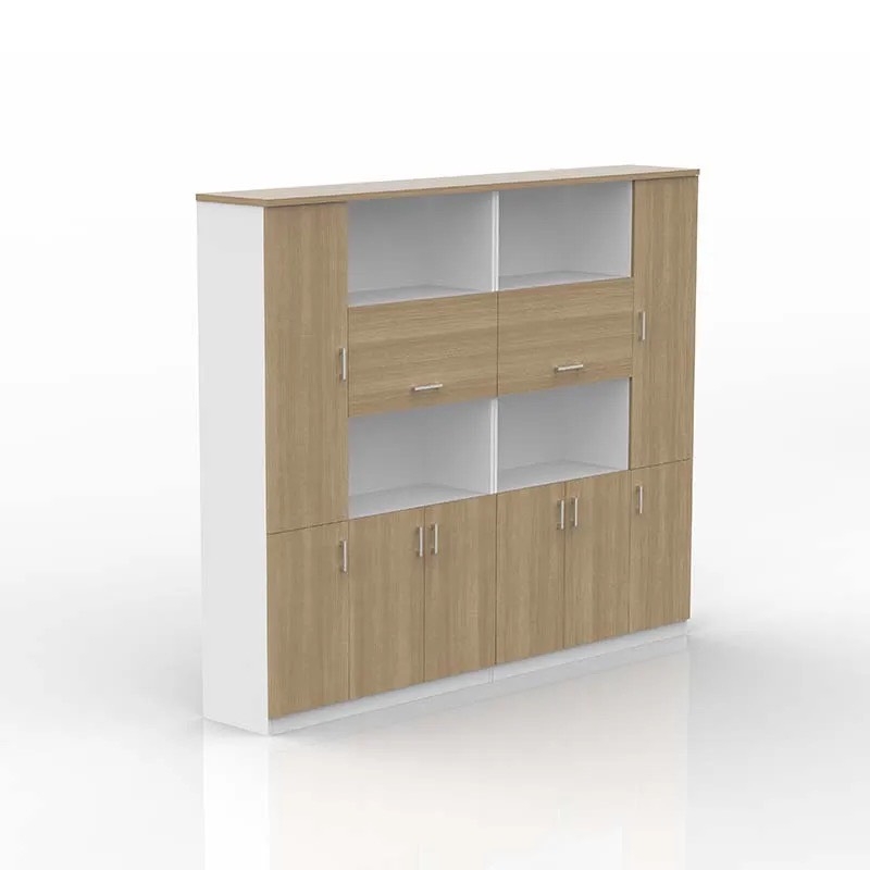 Tủ Tài Liệu Gỗ Vuông Có Kệ Hiện Đại - THS115